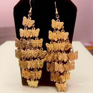 Goldtone Butterfly Earrings